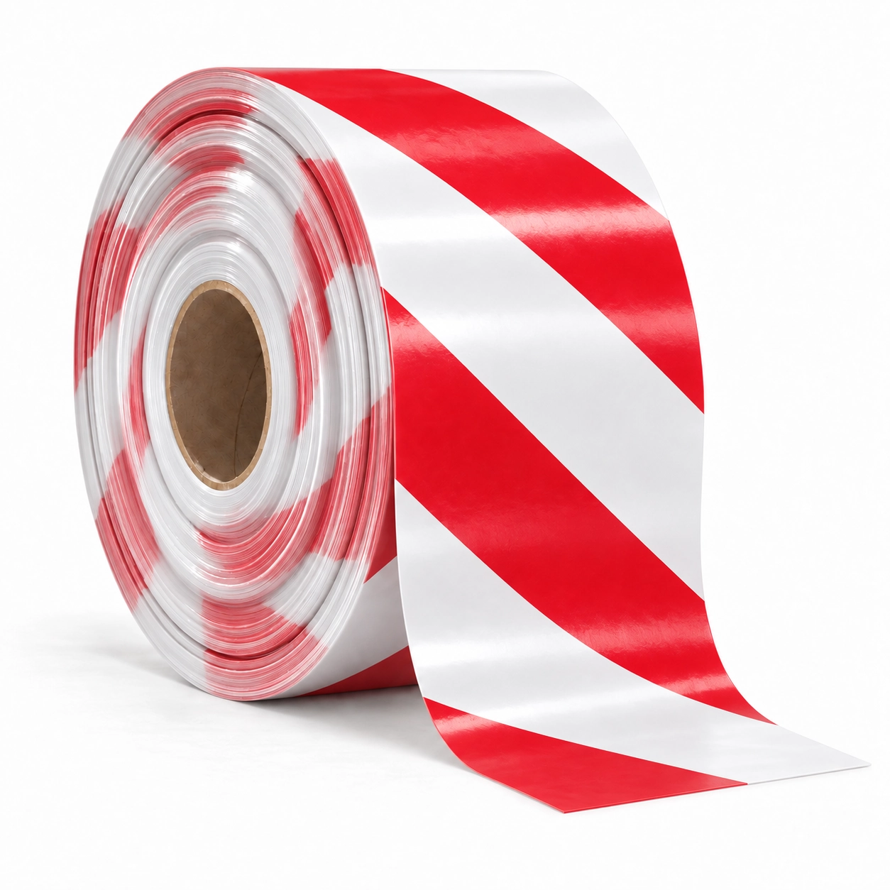 Warning Tape – Red & White Diagonal Stripe - Image 1