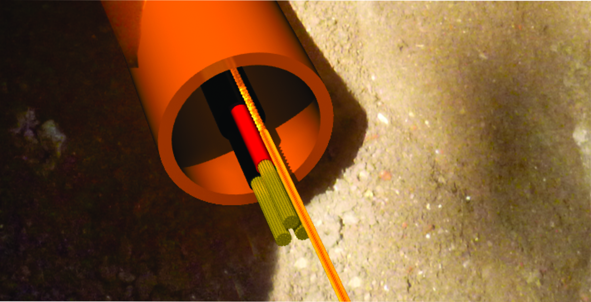Orange Braided Pull Through Rope Illustration