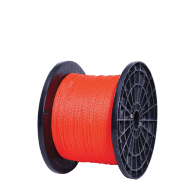 a spool of orange pulling rope