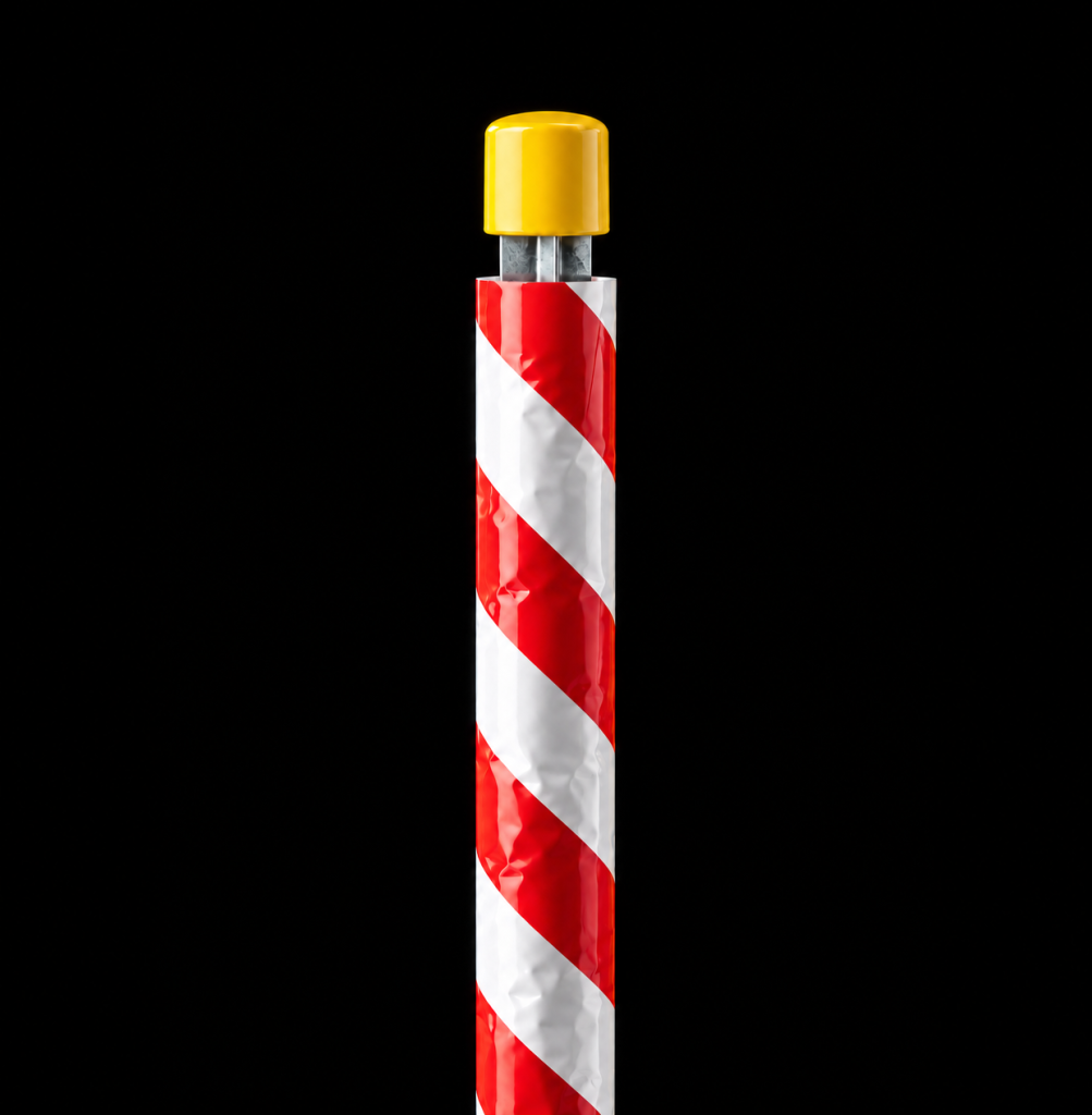 Warning Tube – Red & White Diagonal Stripe