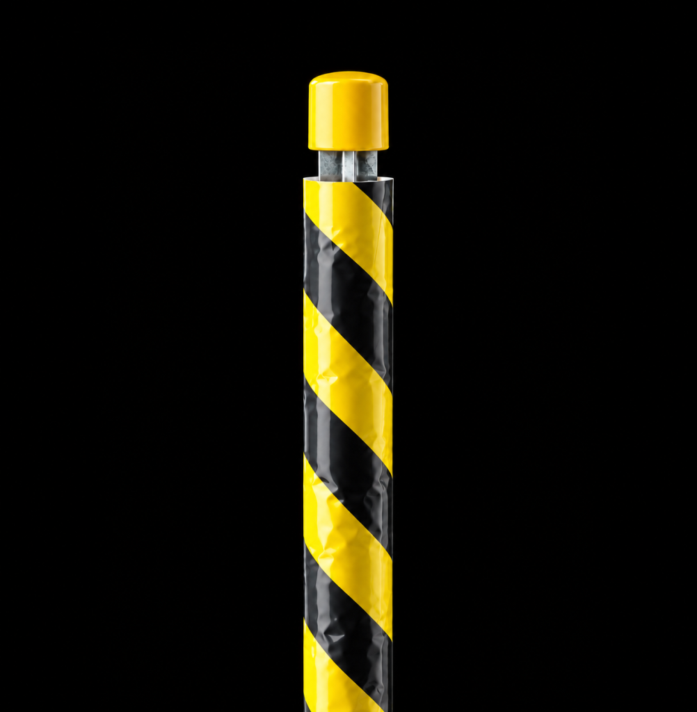 Warning Tube – Black & Yellow Diagonal Stripe